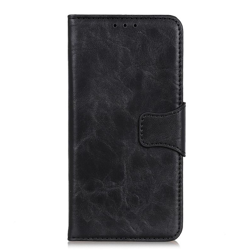 Flip Case Xiaomi Mi Note 10 Lite Punainen Musta Jaettu Nahkainen Käännettävä Lukko