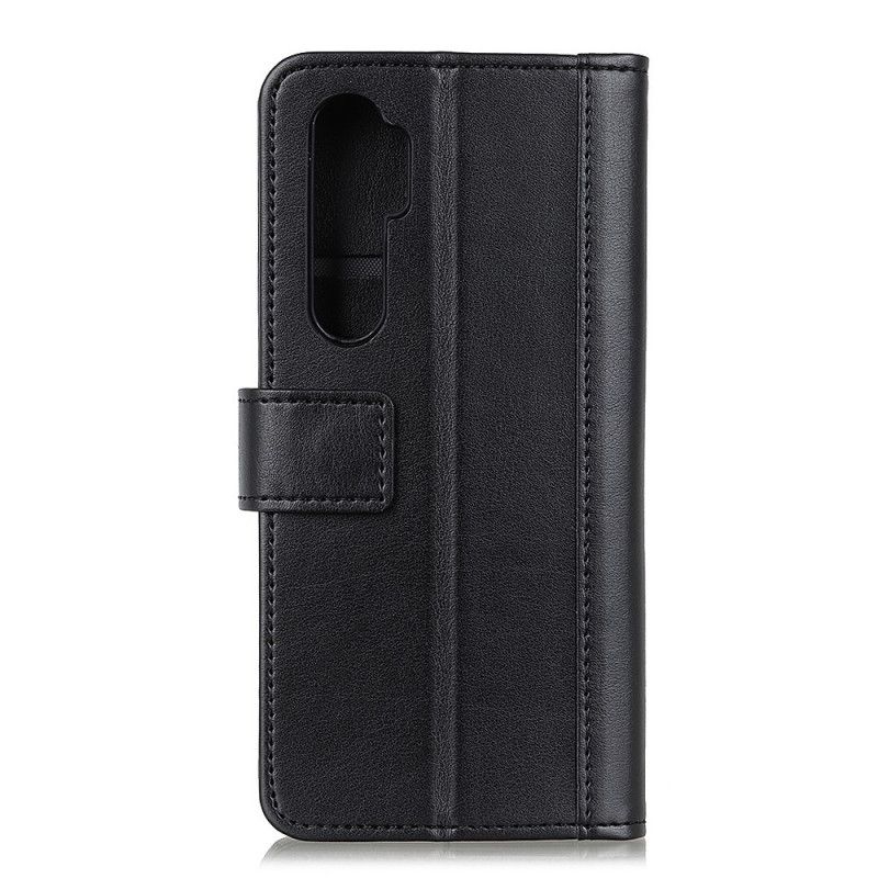 Flip Case Xiaomi Mi Note 10 Lite Punainen Musta Split Nahkainen Versio