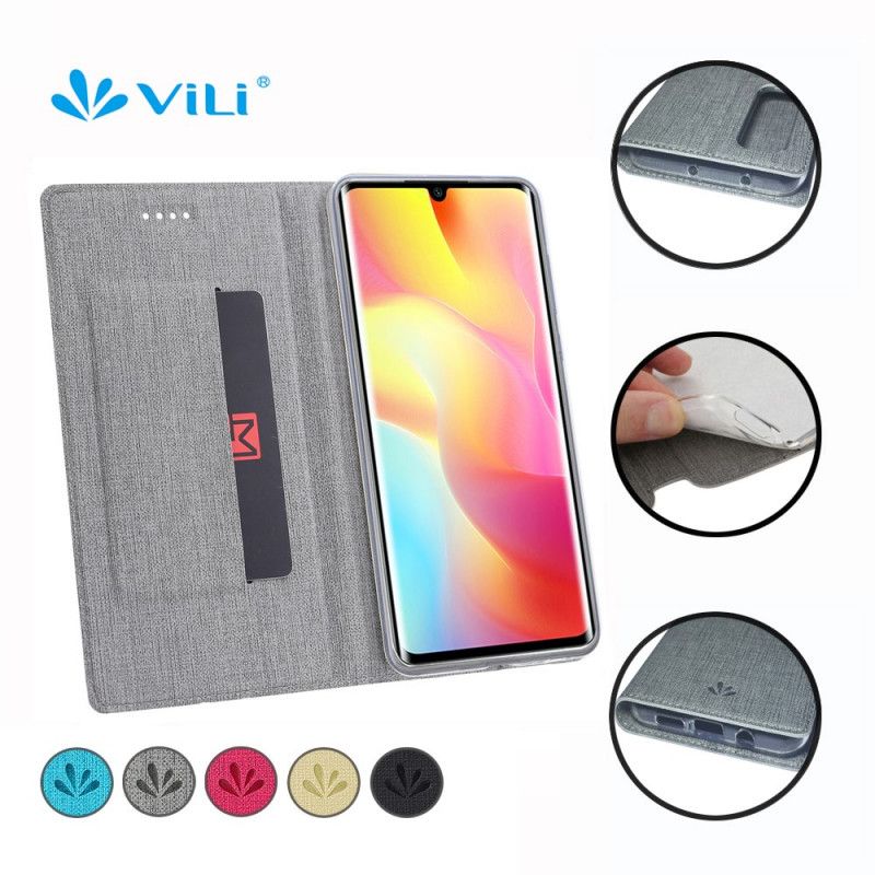 Flip Kotelot Xiaomi Mi Note 10 Lite Harmaa Musta Kuvioitu Vili Dmx