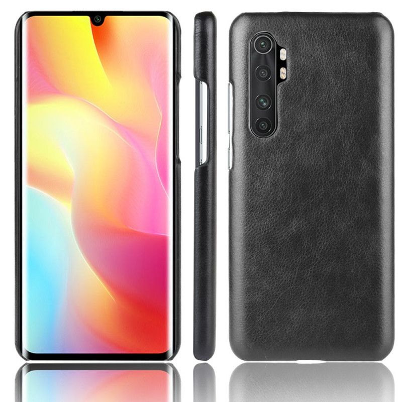 Kuori Xiaomi Mi Note 10 Lite Harmaa Musta Suorituskykyinen Litsi Nahkainen Vaikutus Suojakuori