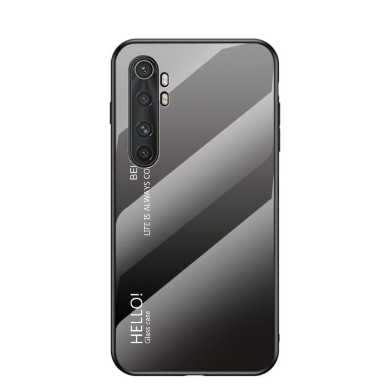 Kuori Xiaomi Mi Note 10 Lite Valkoinen Musta Hei Karkaistu Lasi