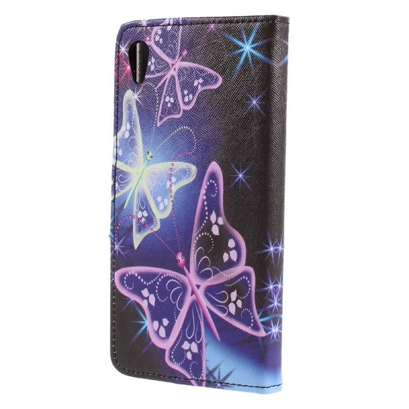 Flip Case Sony Xperia XA1 Ultra Violetti Perhosia