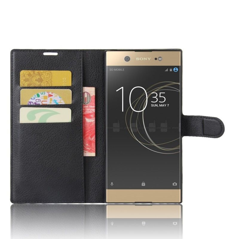 Nahkakotelo Sony Xperia XA1 Ultra Valkoinen Musta Puhelinkuoret Retro Tekonahkaa