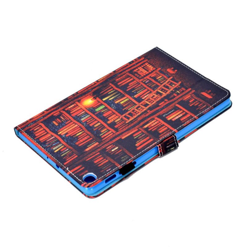 Flip Case Samsung Galaxy Tab S6 Lite Tummanpunainen Ruskea Kirjasto