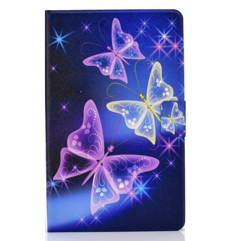 Flip Case Samsung Galaxy Tab S6 Lite Violetti Tummansininen Perhonen Keiju