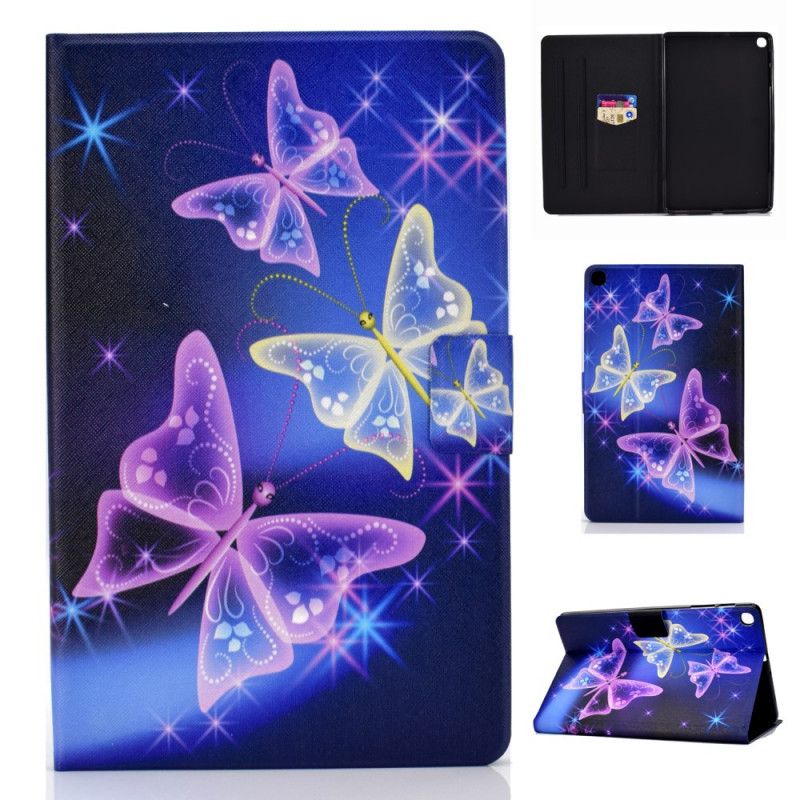 Flip Case Samsung Galaxy Tab S6 Lite Violetti Tummansininen Perhonen Keiju