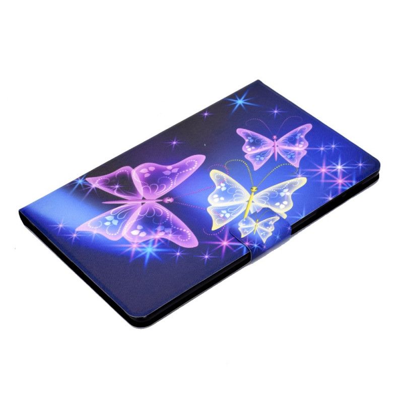 Flip Case Samsung Galaxy Tab S6 Lite Violetti Tummansininen Perhonen Keiju