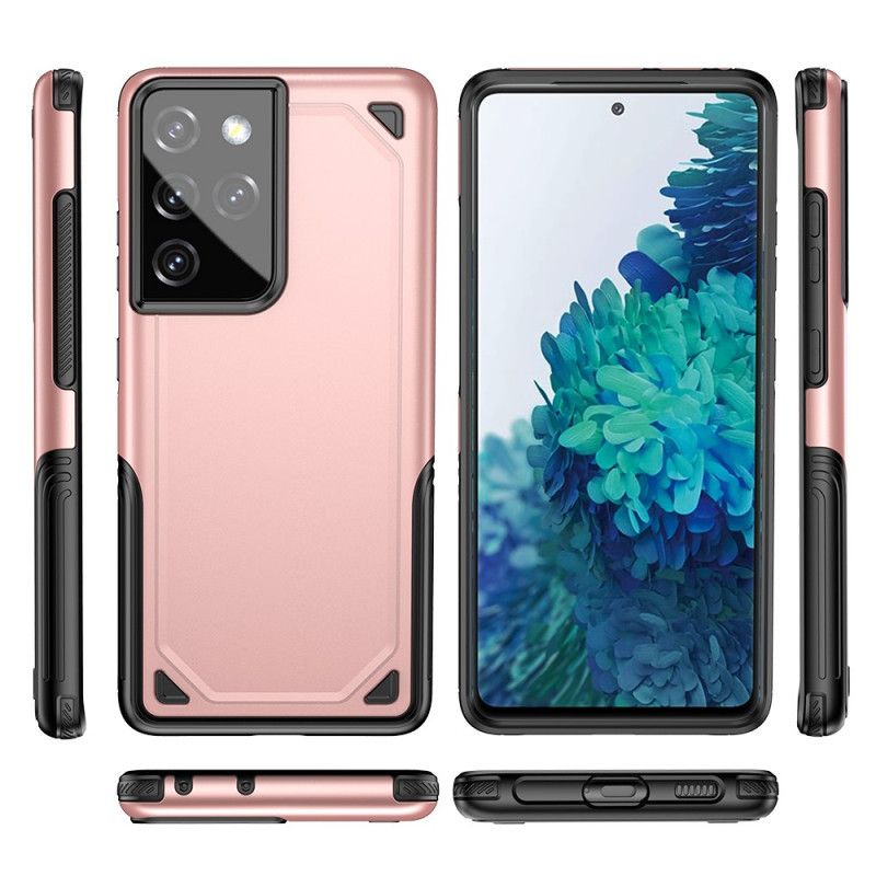 Case Kuoret Samsung Galaxy S21 Ultra 5G Harmaa Musta Puhelinkuoret Metallivaikutteinen Panssari