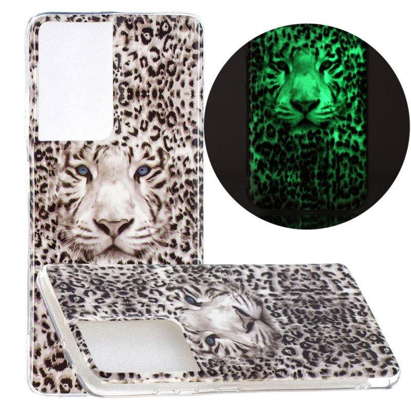 Case Kuoret Samsung Galaxy S21 Ultra 5G Puhelinkuoret Fluoresoiva Leopardi