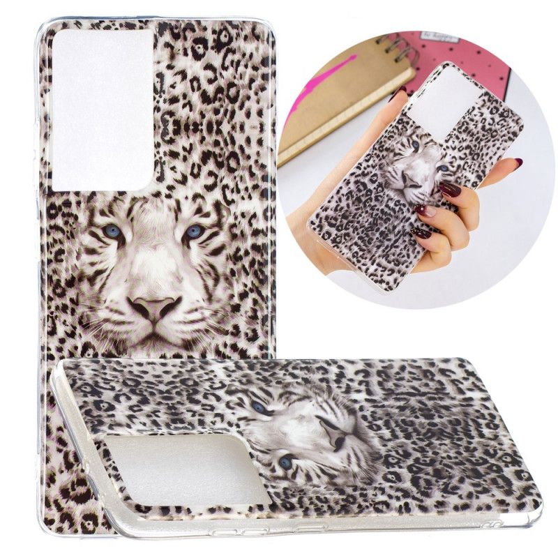 Case Kuoret Samsung Galaxy S21 Ultra 5G Puhelinkuoret Fluoresoiva Leopardi