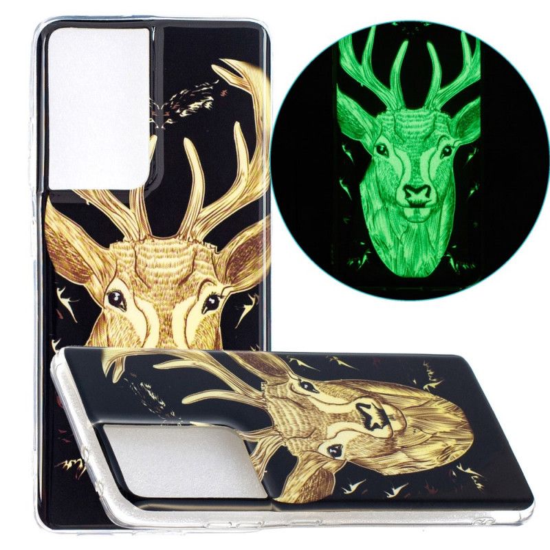 Case Kuoret Samsung Galaxy S21 Ultra 5G Puhelinkuoret Fluoresoiva Majesteettinen Peura