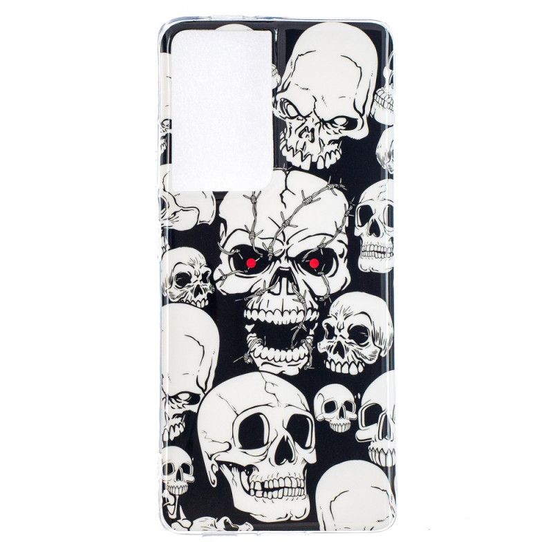 Case Kuoret Samsung Galaxy S21 Ultra 5G Puhelinkuoret Huomion Fluoresoivat Kallot