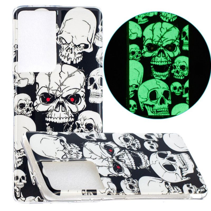 Case Kuoret Samsung Galaxy S21 Ultra 5G Puhelinkuoret Huomion Fluoresoivat Kallot