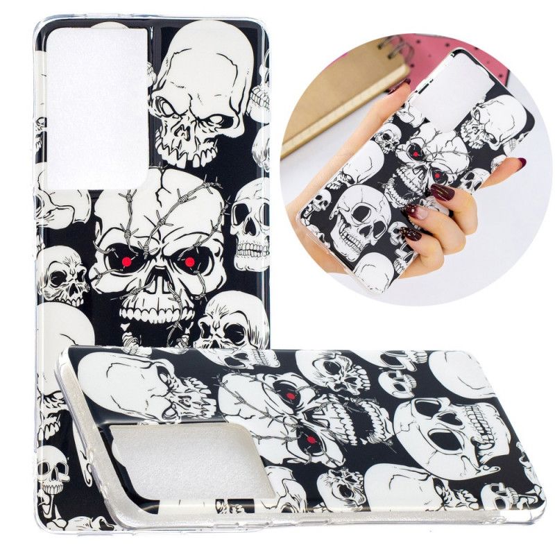 Case Kuoret Samsung Galaxy S21 Ultra 5G Puhelinkuoret Huomion Fluoresoivat Kallot