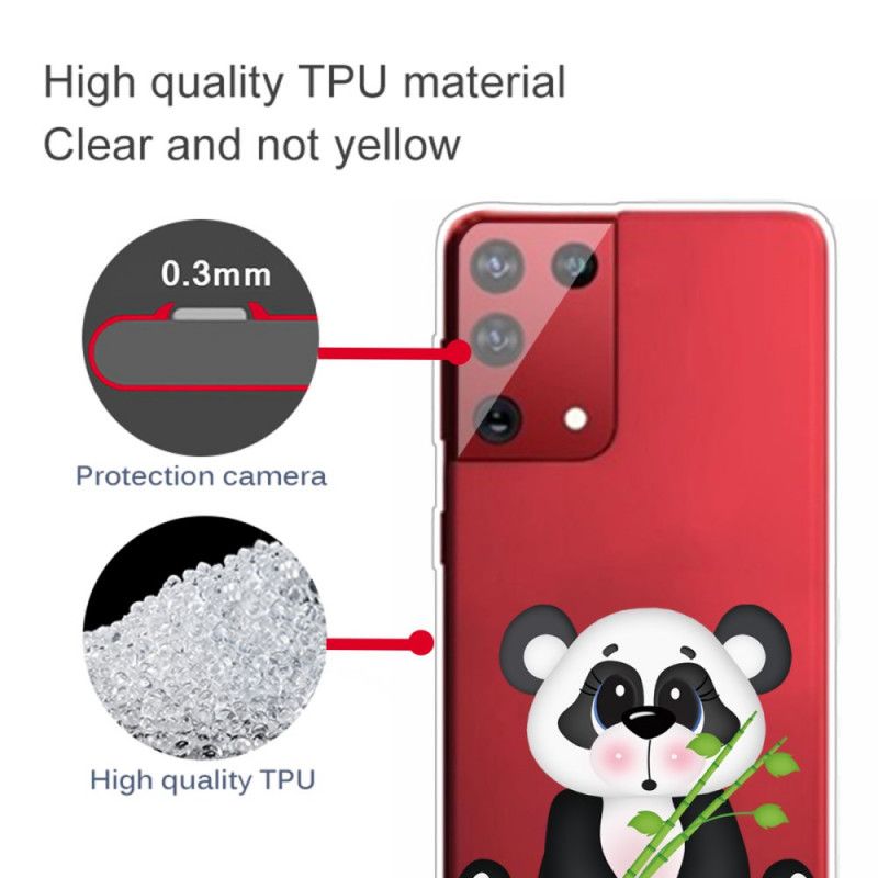 Case Kuoret Samsung Galaxy S21 Ultra 5G Puhelinkuoret Läpinäkyvä Surullinen Panda