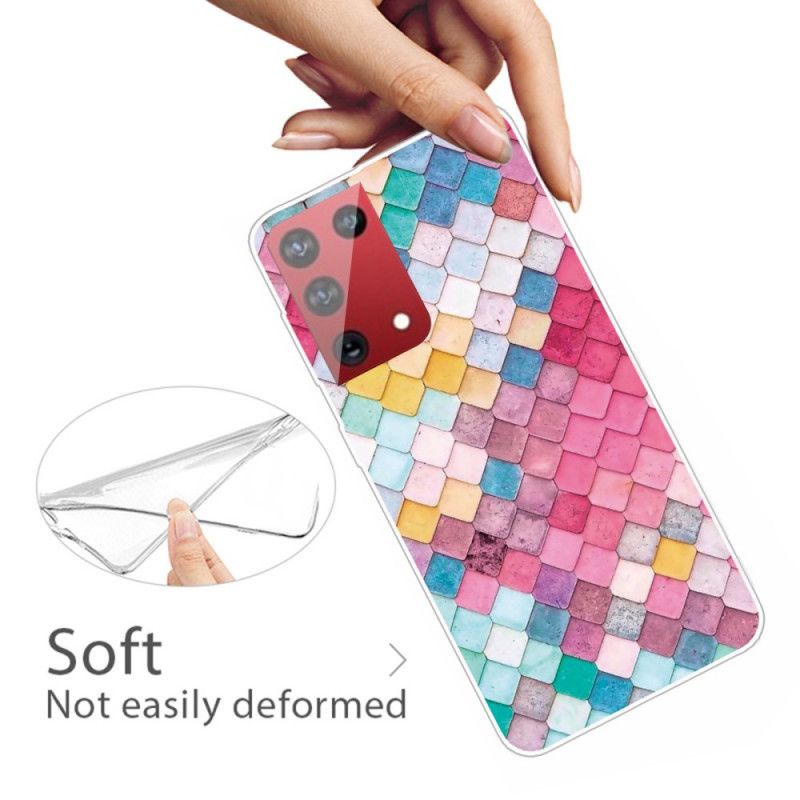 Case Kuoret Samsung Galaxy S21 Ultra 5G Tummanpunainen Vaaleanpunainen Puhelinkuoret Maalaus