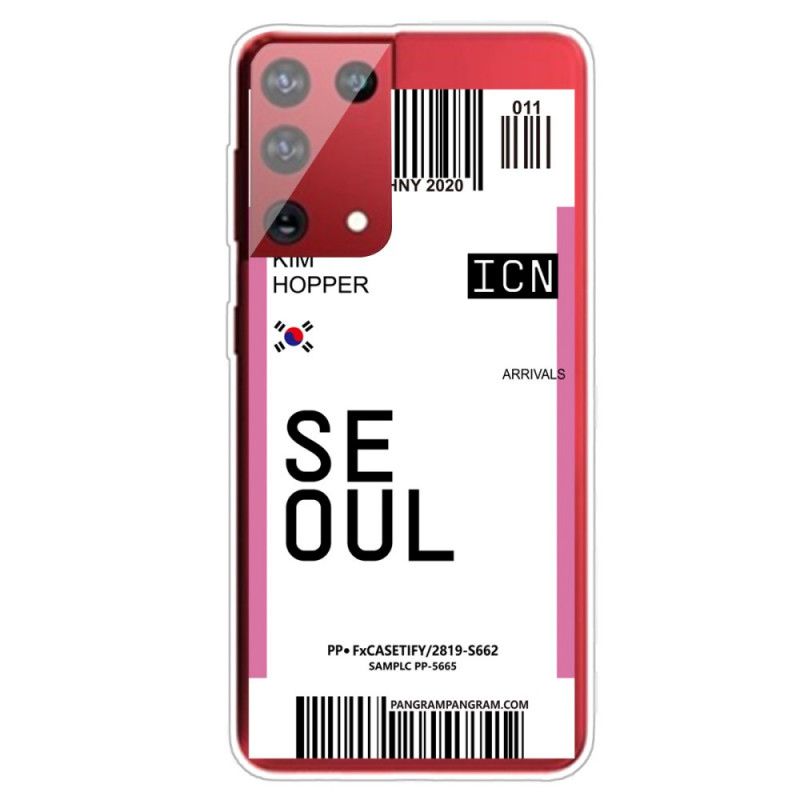 Case Kuoret Samsung Galaxy S21 Ultra 5G Vaaleanpunainen Magenta Puhelinkuoret Maihinnousukortti Souliin