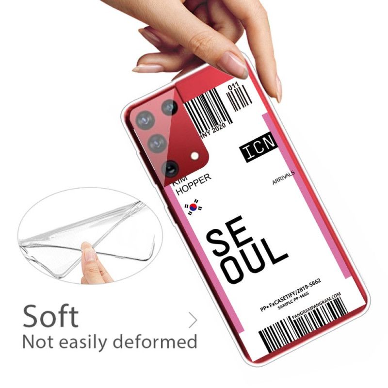 Case Kuoret Samsung Galaxy S21 Ultra 5G Vaaleanpunainen Magenta Puhelinkuoret Maihinnousukortti Souliin