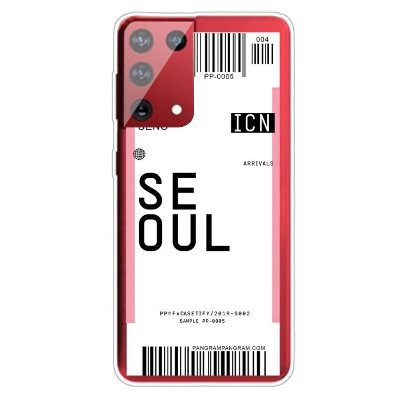 Case Kuoret Samsung Galaxy S21 Ultra 5G Vaaleanpunainen Magenta Puhelinkuoret Maihinnousukortti Souliin