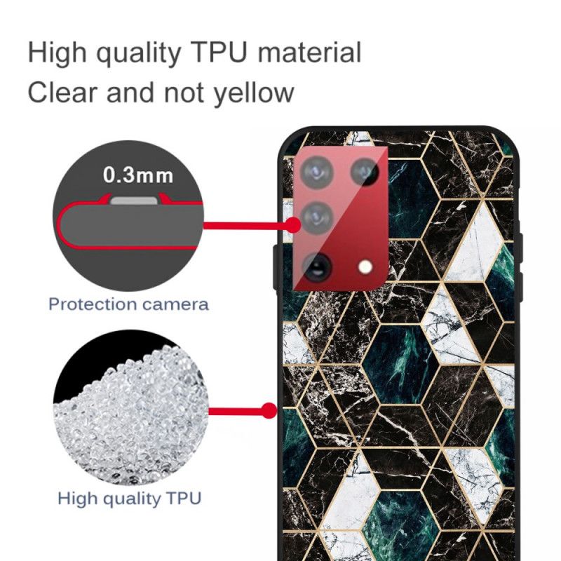 Case Kuoret Samsung Galaxy S21 Ultra 5G Valkoinen Musta Puhelinkuoret Marmorivärinen Geometria