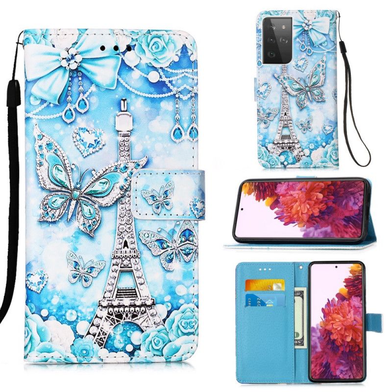 Flip Case Samsung Galaxy S21 Ultra 5G Eiffel-Tornin Perhohihna