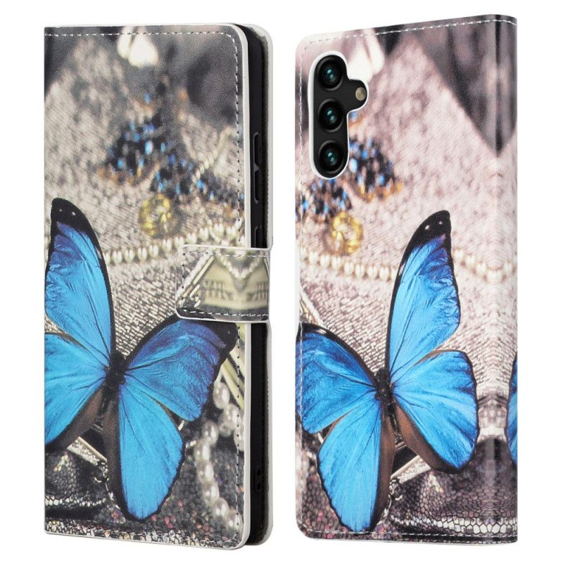 Flip Kotelot Samsung Galaxy A13 5g Blue Butterfly