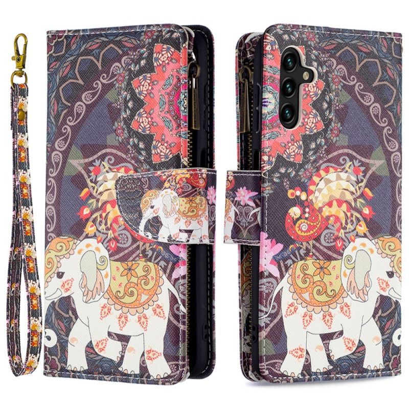 Flip Kotelot Samsung Galaxy A13 5g Elephant-vetoketjullinen Tasku