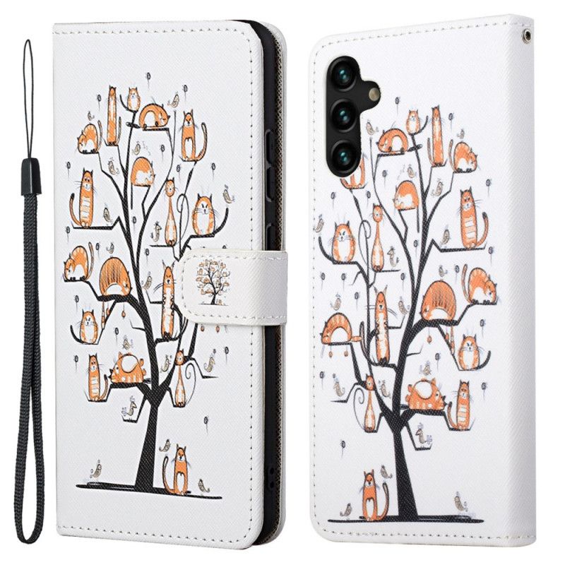 Flip Kotelot Samsung Galaxy A13 5g Funky Cats Strappy