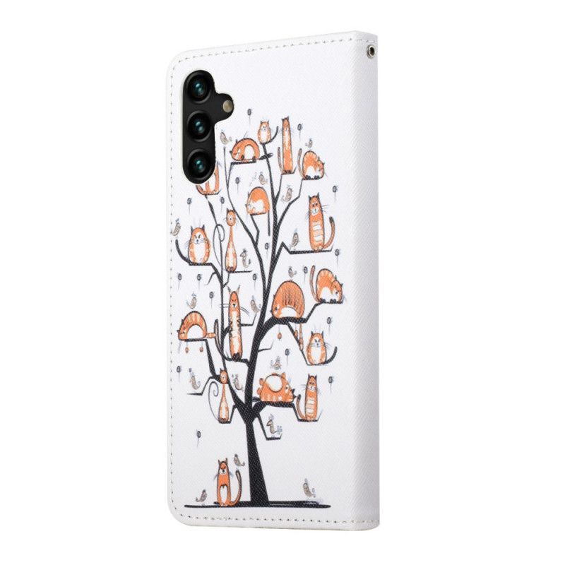 Flip Kotelot Samsung Galaxy A13 5g Funky Cats Strappy