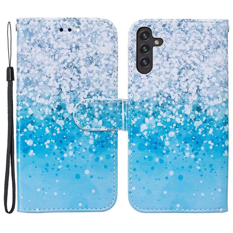 Flip Kotelot Samsung Galaxy A13 5g Gradient Blue Paljetteja