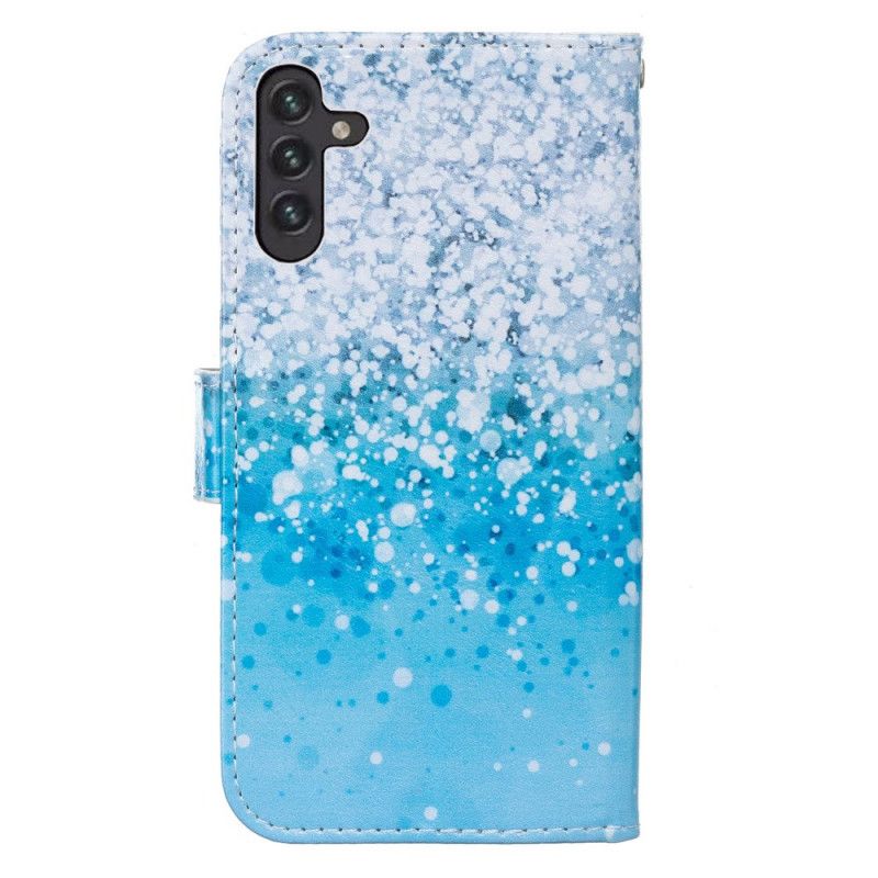 Flip Kotelot Samsung Galaxy A13 5g Gradient Blue Paljetteja