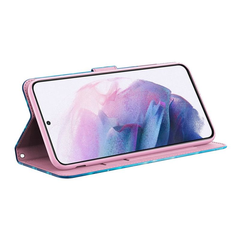 Flip Kotelot Samsung Galaxy A13 5g Lentävät Siniset Perhoset