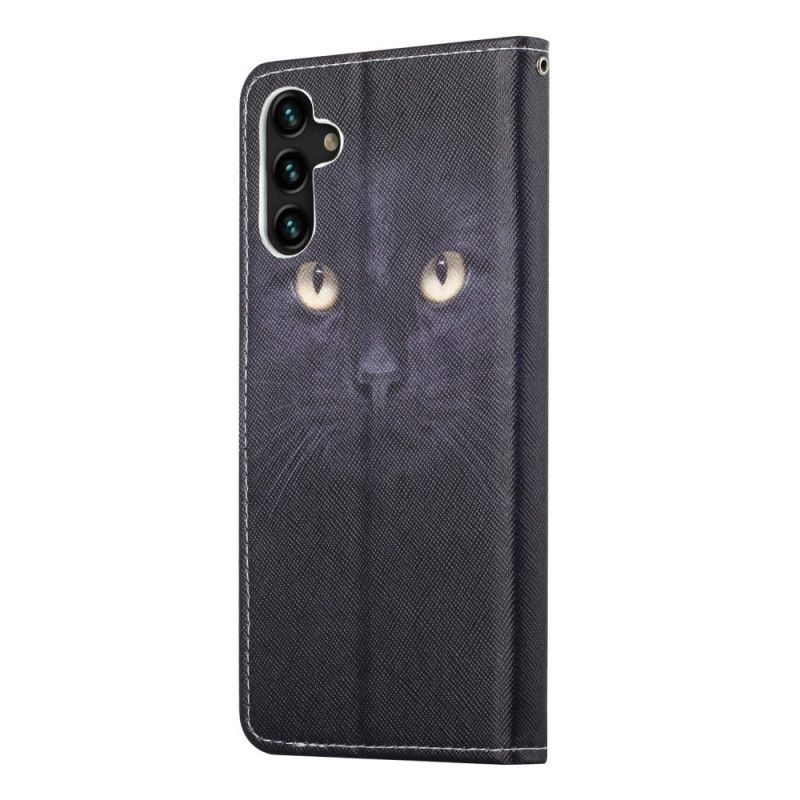 Flip Kotelot Samsung Galaxy A13 5g Mustat Strappy Cat Eyes