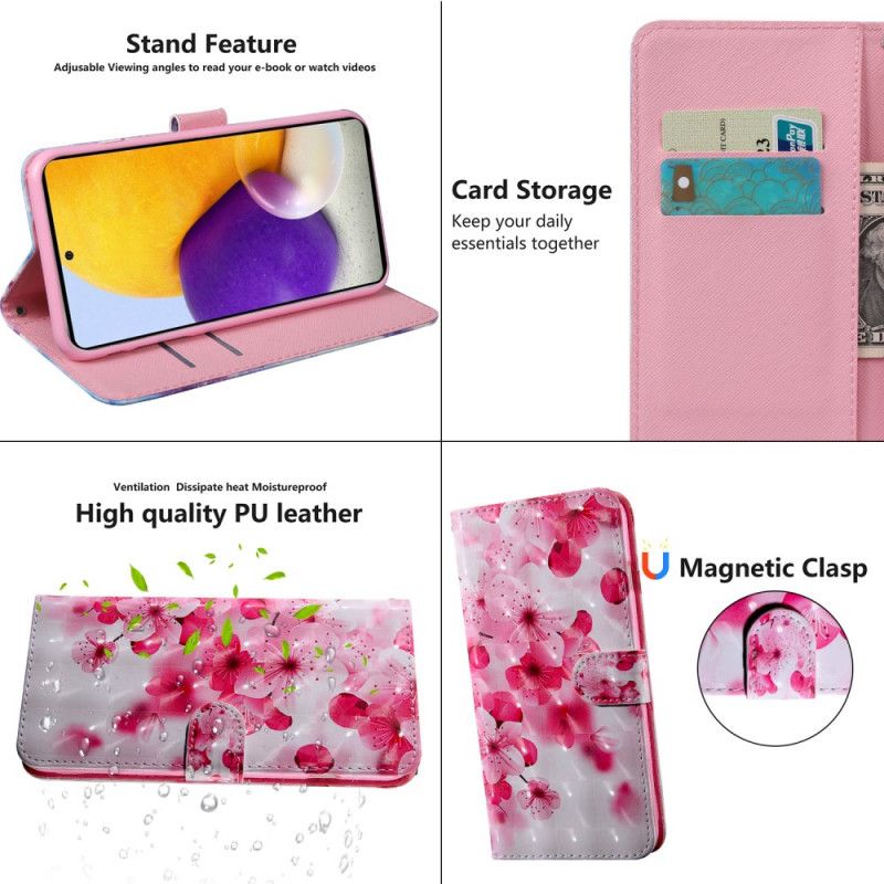 Flip Kotelot Samsung Galaxy A13 5g Pink Flowers