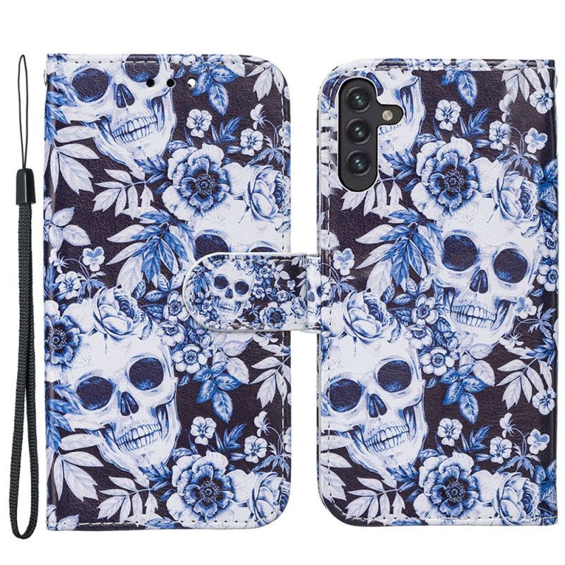 Flip Kotelot Samsung Galaxy A13 5g Retro Skulls