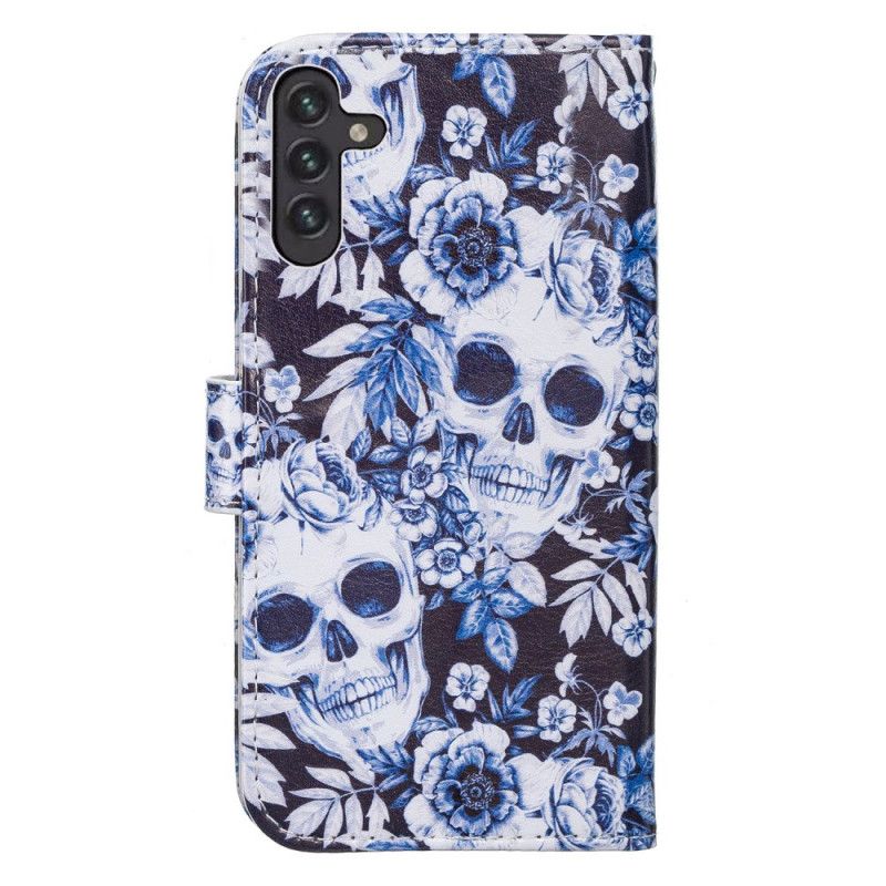 Flip Kotelot Samsung Galaxy A13 5g Retro Skulls