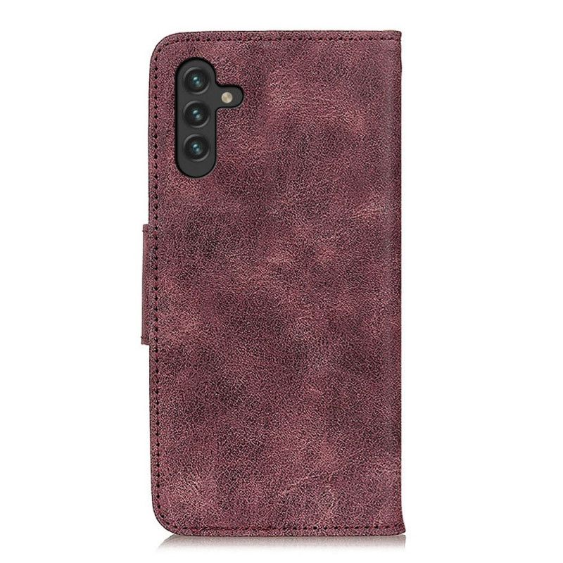 Flip Kotelot Samsung Galaxy A13 5g Vintage Haljasnahkaa Suojakuori