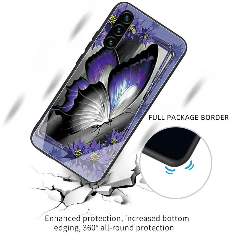 Kuori Samsung Galaxy A13 5g Purple Butterfly Tempered Glass