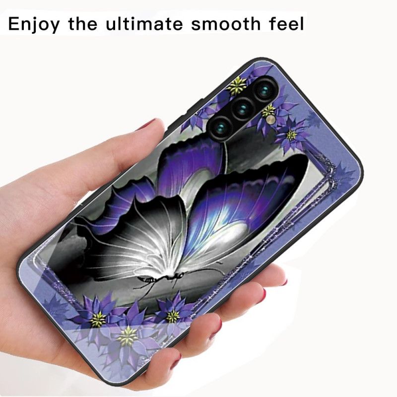 Kuori Samsung Galaxy A13 5g Purple Butterfly Tempered Glass