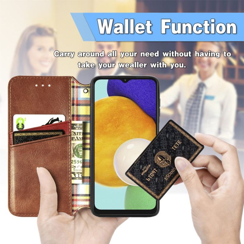 Nahkakuori Flip Kotelot Samsung Galaxy A13 5g Puhelinkuoret Leather Effect Diamond Texture