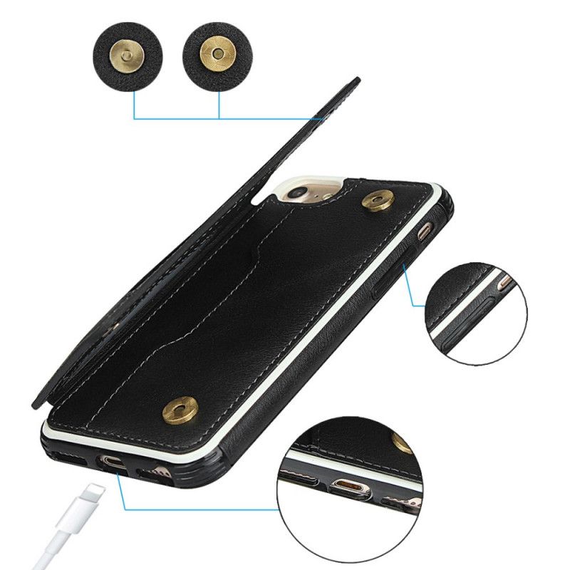 Case Kuoret iPhone 6 / 6S Tummansininen Musta Puhelinkuoret Lompakko Plus