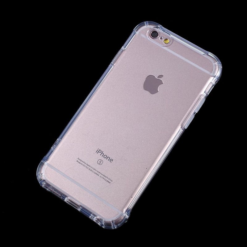 Case Kuoret iPhone 6 / 6S Vaaleanpunainen Harmaa Puhelinkuoret Läpinäkyvä Taipuisa Silikoni