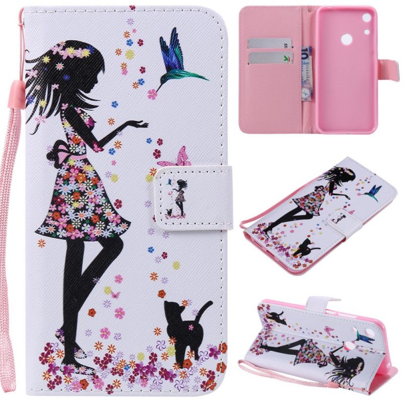 Flip Case Huawei Y6 2019 Mekko Kukilla Ja Linnuilla