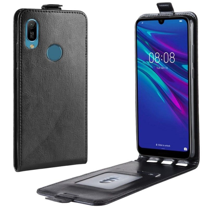 Flip Case Huawei Y6 2019 Valkoinen Musta Taitettava