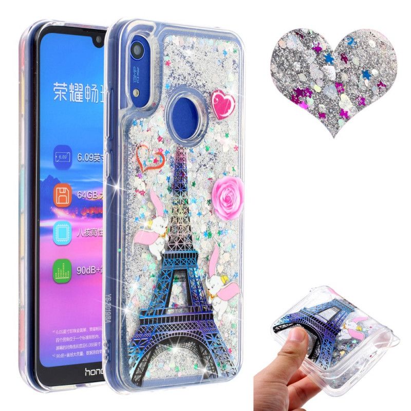 Kuori Huawei Y6 2019 Eiffel-Tornin Kimallus Suojakuori