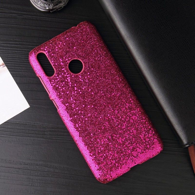 Kuori Huawei Y6 2019 Magenta Musta Paljetteja