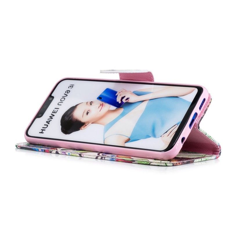 Flip Case Huawei P Smart Plus Värillinen Puu