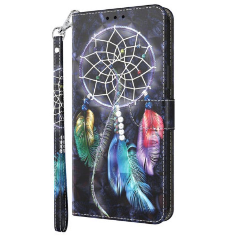 Nahkakotelo Samsung Galaxy A14 / A14 5G Suojaketju Kuori Hihna Dream Catcher