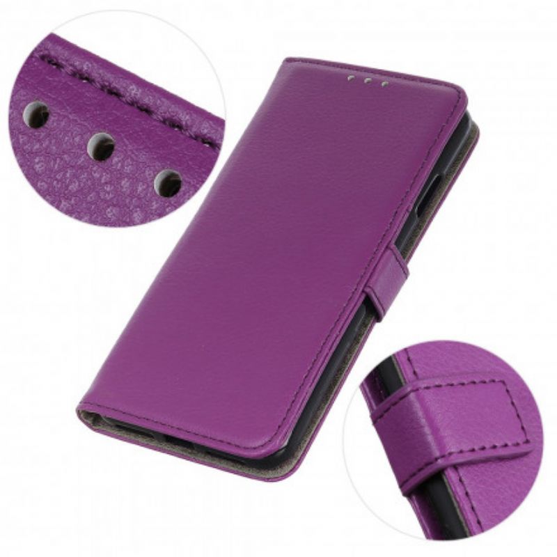 Flip Kotelot Samsung Galaxy Xcover 5 Classic Litchi Faux Leather Suojakuori