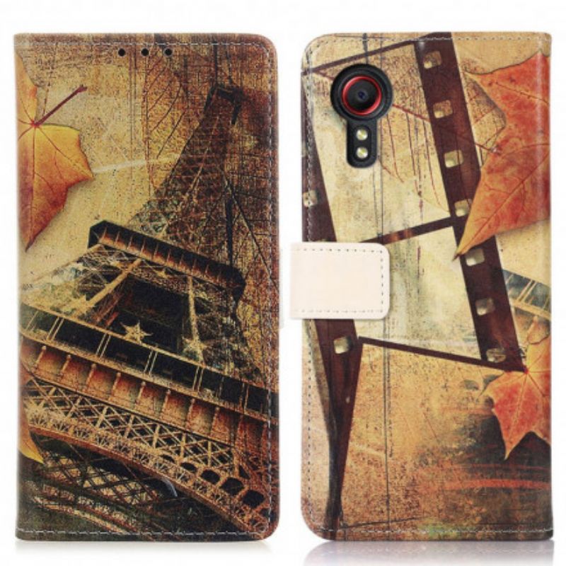 Flip Kotelot Samsung Galaxy Xcover 5 Eiffel-torni Syksyllä